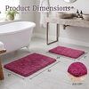 image:image2 Piece Bathroom Rug Set  32x21 Inch and 24x17 Inch Memory Foam Bath Mats with Chenille Shag Top for Stylish Bathroom Decor  Machine Washable Bath Rugs Set of 2 by Lavish Home Pink