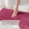 image:image2 Piece Bathroom Rug Set  32x21 Inch and 24x17 Inch Memory Foam Bath Mats with Chenille Shag Top for Stylish Bathroom Decor  Machine Washable Bath Rugs Set of 2 by Lavish Home Pink