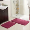 image:image2 Piece Bathroom Rug Set  32x21 Inch and 24x17 Inch Memory Foam Bath Mats with Chenille Shag Top for Stylish Bathroom Decor  Machine Washable Bath Rugs Set of 2 by Lavish Home Pink