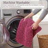 image:image2 Piece Bathroom Rug Set  32x21 Inch and 24x17 Inch Memory Foam Bath Mats with Chenille Shag Top for Stylish Bathroom Decor  Machine Washable Bath Rugs Set of 2 by Lavish Home Pink