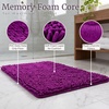 image:image2 Piece Bathroom Rug Set  32x21 Inch and 24x17 Inch Memory Foam Bath Mats with Chenille Shag Top for Stylish Bathroom Decor  Machine Washable Bath Rugs Set of 2 by Lavish Home Purple