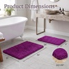 image:image2 Piece Bathroom Rug Set  32x21 Inch and 24x17 Inch Memory Foam Bath Mats with Chenille Shag Top for Stylish Bathroom Decor  Machine Washable Bath Rugs Set of 2 by Lavish Home Purple