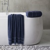 image:image2Piece Bath Towel Set  Quick Dry Large 34x68in Bath Towels for Shower Gym Spa and Dorm Room  100 Cotton Main or Guest Bathroom Essentials  Highly Absorbent Bath Sheets by Lavish Home BlackNavy and White