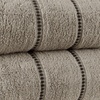 image:image2Piece Bath Towel Set  Quick Dry Large 34x68in Bath Towels for Shower Gym Spa and Dorm Room  100 Cotton Main or Guest Bathroom Essentials  Highly Absorbent Bath Sheets by Lavish Home BlackTaupe and Black