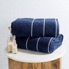 image:image2Piece Bath Towel Set  Quick Dry Large 34x68in Bath Towels for Shower Gym Spa and Dorm Room  100 Cotton Main or Guest Bathroom Essentials  Highly Absorbent Bath Sheets by Lavish Home BlackNavy and White
