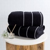 image:image2Piece Bath Towel Set  Quick Dry Large 34x68in Bath Towels for Shower Gym Spa and Dorm Room  100 Cotton Main or Guest Bathroom Essentials  Highly Absorbent Bath Sheets by Lavish Home BlackBlack and White