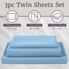 image:image3Piece Brushed Microfiber Sheet Set  Wrinkle Stain and FadeResistant Fitted and Flat Twin XL Sheets Plus Pillowcase by Lavish Home BlueBlue