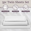 image:image3Piece Brushed Microfiber Sheet Set  Wrinkle Stain and FadeResistant Fitted and Flat Twin XL Sheets Plus Pillowcase by Lavish Home BlueWhite