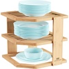 image:image3Tier Bamboo Corner Shelf for Kitchen or Bathroom Cabinet Countertop Cupboard Storage and Organizer Natural Wood Space Saving Rack by Lavish Home