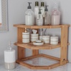 image:image3Tier Bamboo Corner Shelf for Kitchen or Bathroom Cabinet Countertop Cupboard Storage and Organizer Natural Wood Space Saving Rack by Lavish Home