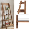 image:image4Tier Ladder Bookshelf  Freestanding Bookcase with Bar Back Frame  Shelves for Living Room Kitchen Bedroom and Office by Lavish Home Walnut