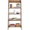 image:image4Tier Ladder Bookshelf  Freestanding Bookcase with Bar Back Frame  Shelves for Living Room Kitchen Bedroom and Office by Lavish Home Walnut