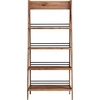 image:image4Tier Ladder Bookshelf  Freestanding Bookcase with Bar Back Frame  Shelves for Living Room Kitchen Bedroom and Office by Lavish Home Walnut