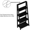 image:image4Tier Ladder Bookshelf  Freestanding Shelved Bookcase with Leaning Look for Living Room Bathroom and Kitchen Storage by Lavish Home Black