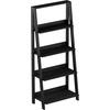 image:image4Tier Ladder Bookshelf  Freestanding Shelved Bookcase with Leaning Look for Living Room Bathroom and Kitchen Storage by Lavish Home Black