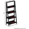 image:image4Tier Ladder Bookshelf  Freestanding Shelved Bookcase with Leaning Look for Living Room Bathroom and Kitchen Storage by Lavish Home Black