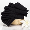 image:image6Piece Cotton Deluxe Plush Bath Towel Set  Chevron Patterned Plush Sculpted Spa Luxury Decorative Body Hand and Face Towels by Lavish Home Black