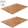 image:imageBamboo Bath Mat Set  2Pack NonSlip Wooden Bath Mats with Roll Up Lattice Design  for IndoorOutdoor Bathtub Shower Sauna Hot Tub by Lavish Home