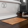 image:imageBamboo Bath Mat Set  2Pack NonSlip Wooden Bath Mats with Roll Up Lattice Design  for IndoorOutdoor Bathtub Shower Sauna Hot Tub by Lavish Home