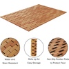 image:imageBamboo Bath Mat Set  2Pack NonSlip Wooden Bath Mats with Roll Up Lattice Design  for IndoorOutdoor Bathtub Shower Sauna Hot Tub by Lavish Home