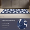 image:imageBathroom Rug  24 x 60 Inch Long Non Slip Bath Mat with Trellis Pattern  Extra Soft Absorbent Cotton Bath Mat  Machine Washable Bathroom Rugs Runner for Shower Tub or Vanity by Lavish Home BrownNavy