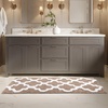 image:imageBathroom Rug  24 x 60 Inch Long Non Slip Bath Mat with Trellis Pattern  Extra Soft Absorbent Cotton Bath Mat  Machine Washable Bathroom Rugs Runner for Shower Tub or Vanity by Lavish Home BrownTaupe