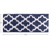 image:imageBathroom Rug  24 x 60 Inch Long Non Slip Bath Mat with Trellis Pattern  Extra Soft Absorbent Cotton Bath Mat  Machine Washable Bathroom Rugs Runner for Shower Tub or Vanity by Lavish Home BrownNavy
