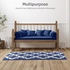 image:imageBathroom Rug  24 x 60 Inch Long Non Slip Bath Mat with Trellis Pattern  Extra Soft Absorbent Cotton Bath Mat  Machine Washable Bathroom Rugs Runner for Shower Tub or Vanity by Lavish Home BrownNavy