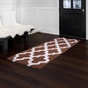 image:imageBathroom Rug  24 x 60 Inch Long Non Slip Bath Mat with Trellis Pattern  Extra Soft Absorbent Cotton Bath Mat  Machine Washable Bathroom Rugs Runner for Shower Tub or Vanity by Lavish Home BrownChocolate