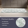 image:imageBathroom Rug  24 x 60 Inch Long Non Slip Bath Mat with Trellis Pattern  Extra Soft Absorbent Cotton Bath Mat  Machine Washable Bathroom Rugs Runner for Shower Tub or Vanity by Lavish Home BrownSeafoam