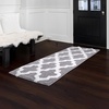 image:imageBathroom Rug  24 x 60 Inch Long Non Slip Bath Mat with Trellis Pattern  Extra Soft Absorbent Cotton Bath Mat  Machine Washable Bathroom Rugs Runner for Shower Tub or Vanity by Lavish Home BrownSilver