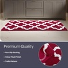 image:imageBathroom Rug  24 x 60 Inch Long Non Slip Bath Mat with Trellis Pattern  Extra Soft Absorbent Cotton Bath Mat  Machine Washable Bathroom Rugs Runner for Shower Tub or Vanity by Lavish Home BrownBurgundy