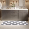 image:imageBathroom Rug  24 x 60 Inch Long Non Slip Bath Mat with Trellis Pattern  Extra Soft Absorbent Cotton Bath Mat  Machine Washable Bathroom Rugs Runner for Shower Tub or Vanity by Lavish Home BrownSilver