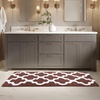 image:imageBathroom Rug  24 x 60 Inch Long Non Slip Bath Mat with Trellis Pattern  Extra Soft Absorbent Cotton Bath Mat  Machine Washable Bathroom Rugs Runner for Shower Tub or Vanity by Lavish Home BrownChocolate