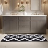 image:imageBathroom Rug  24 x 60 Inch Long Non Slip Bath Mat with Trellis Pattern  Extra Soft Absorbent Cotton Bath Mat  Machine Washable Bathroom Rugs Runner for Shower Tub or Vanity by Lavish Home BrownBlack
