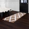image:imageBathroom Rug  24 x 60 Inch Long Non Slip Bath Mat with Trellis Pattern  Extra Soft Absorbent Cotton Bath Mat  Machine Washable Bathroom Rugs Runner for Shower Tub or Vanity by Lavish Home BrownTaupe
