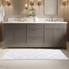 image:imageBathroom Rug  24 x 60 Inch Long Non Slip Bath Mat with Trellis Pattern  Extra Soft Absorbent Cotton Bath Mat  Machine Washable Bathroom Rugs Runner for Shower Tub or Vanity by Lavish Home BrownWhite