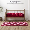 image:imageBathroom Rug  24 x 60 Inch Long Non Slip Bath Mat with Trellis Pattern  Extra Soft Absorbent Cotton Bath Mat  Machine Washable Bathroom Rugs Runner for Shower Tub or Vanity by Lavish Home BrownBurgundy