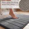 image:imageBathroom Rug Set  2Piece Memory Foam Bath Mats with Microfiber Top  NonSlip Absorbent Rugs for Shower Laundry or Kitchen by Lavish Home Gray