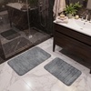 image:imageBathroom Rug Set  2Piece Memory Foam Bath Mats with Microfiber Top  NonSlip Absorbent Rugs for Shower Laundry or Kitchen by Lavish Home Gray