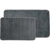 image:imageBathroom Rug Set  2Piece Memory Foam Bath Mats with Microfiber Top  NonSlip Absorbent Rugs for Shower Laundry or Kitchen by Lavish Home Gray