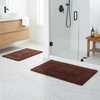 image:imageBathroom Rugs  2  Piece Cotton Bathroom Mat Set  Machine Washable Bath Mats for Washroom Kitchen or Laundry Room by Lavish Home BrickBrown
