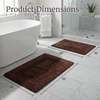 image:imageBathroom Rugs  2  Piece Cotton Bathroom Mat Set  Machine Washable Bath Mats for Washroom Kitchen or Laundry Room by Lavish Home BrickBrown