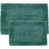 image:imageBathroom Rugs  2  Piece Cotton Bathroom Mat Set  Machine Washable Bath Mats for Washroom Kitchen or Laundry Room by Lavish Home BrickGreen