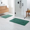 image:imageBathroom Rugs  2  Piece Cotton Bathroom Mat Set  Machine Washable Bath Mats for Washroom Kitchen or Laundry Room by Lavish Home BrickGreen