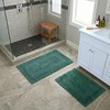 image:imageBathroom Rugs  2  Piece Cotton Bathroom Mat Set  Machine Washable Bath Mats for Washroom Kitchen or Laundry Room by Lavish Home BrickGreen