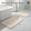 image:imageBathroom Rugs  2  Piece Cotton Bathroom Mat Set  Machine Washable Bath Mats for Washroom Kitchen or Laundry Room by Lavish Home BrickIvory