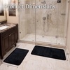 image:imageBathroom Rugs  2Piece Memory Foam Bath Mats with Microfiber Top  NonSlip Absorbent Rugs for Shower Laundry or Kitchen by Lavish Home Black