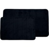 image:imageBathroom Rugs  2Piece Memory Foam Bath Mats with Microfiber Top  NonSlip Absorbent Rugs for Shower Laundry or Kitchen by Lavish Home Black