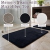 image:imageBathroom Rugs  2Piece Memory Foam Bath Mats with Microfiber Top  NonSlip Absorbent Rugs for Shower Laundry or Kitchen by Lavish Home Black